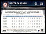 2015 Topps Chrome Refractor #88 Brett Gardner New York Yankees