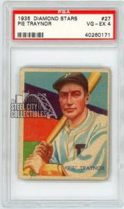 Pie Traynor 1935 Diamond Stars Baseball Card #27 PSA 4