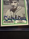 CARL HUBBELL 1982 TCMA GREATEST PITCHERS NEW YORK GIANTS CARD #37 Autographed