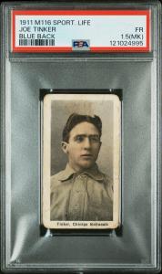 Joe Tinker Blue Back 1911 M116 Sporting Life. PSA 1.5 (MK). Rare