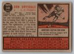 1962 TOPPS #340 DON DRYSDALE DODGERS