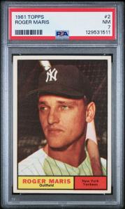 1961 Topps #2 Roger Maris PSA 7 NM HOF New York Yankees