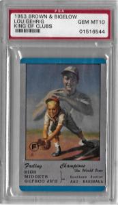 1953 Lou Gehrig King of Clubs PSA 10 Card