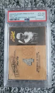 2004 Playoff Prime Cuts II Mel Ott Timeline Material Number #'d 04/25 PSA 8.