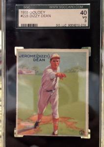 Dizzy Dean 1933 Goudey Rookie Baseball Card #223. SGC 3 ⚾️⚾️⚾️🇱🇷
