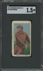 1910 E93 CHIEF BENDER FAIR STANDARD CARAMEL HOF SGC 1.5 PHILADELPHIA ATHLETICS
