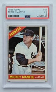 1966 Topps Mickey Mantle Graded PSA 3 Very Good