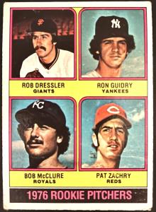 1976 Topps Baseball #599 Rookie Pitchers RC Ron Guidry Pat Zachary P/VG Crease 