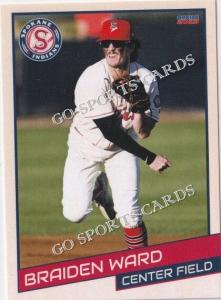 2023 Spokane Indians Braiden Ward RC Rookie Colorado Rockies Minor League