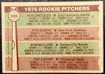 1976 Topps Baseball #599 Rookie Pitchers RC Ron Guidry Pat Zachary P/VG Crease 