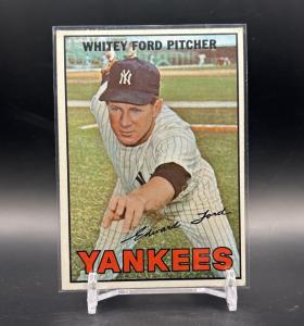 Whitey Ford 1967 Topps #5 New York Yankees Vintage Baseball Card VG-EX