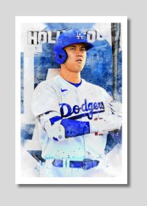Shohei Ohtani Los Angeles Dodgers 4x6 Art Photo Print John Rudolph Signed