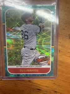 Panini 2021 Donruss Highlights DJ LeMahieu #HI5 Green Parallel /25 Yankees