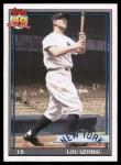 2021 Topps Archives - 1991 Topps Lou Gehrig #195