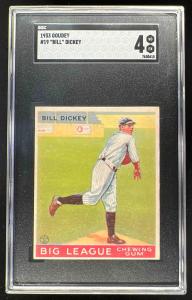 1933 Goudey #19 Bill Dickey RC SGC 4