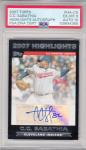 2007 TOPPS HIGHLIGHTS AUTOGRAPH (GEM MINT) CC SABATHIA(HOF) PSA. #HA-CS+BONUSES