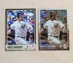 2015 Topps Brett Gardner Sepia Chrome Refractor and Gold Parallel /2015