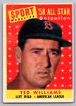 1958 TOPPS #485 TED WILLIAMS BOSTON RED SOX ALL-STAR