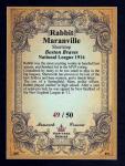 Rabbit Maranville 1914 Boston Braves MC Heritage serial # /50 / FREE SHIP / NM+