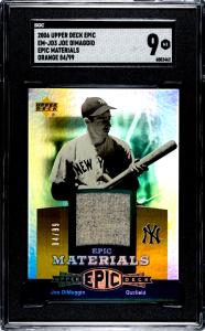 Joe DiMaggio 2006 Upper Deck SGC 9 Game Used Jersey Card Materials Yankees /99