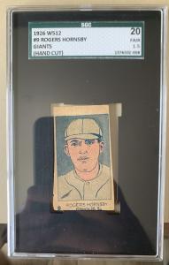 1926 W512 Rogers Hornsby Baseball Card SGC 1.5