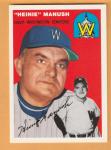 Heinie Manush Washington Senators 1994 Topps Archives '54 #187 Cornersville TN