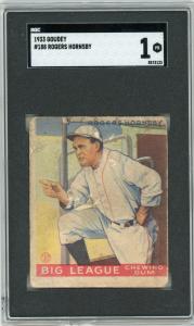 1933 Goudey Rogers Hornsby #188 Baseball Card