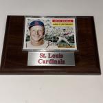 1956 Topps Stan Musial Variation Card St Louis Cardinals Wood Display Plaque