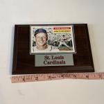 1956 Topps Stan Musial Variation Card St Louis Cardinals Wood Display Plaque