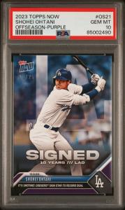 2023 Topps Now Shohei Ohtani Purple 20/25 PSA 10
