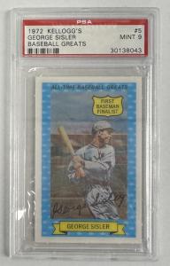1972 Kellogg's All-Time Greats George Sisler Card