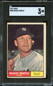 1961 Topps Mickey Mantle #300 Card SGC 3
