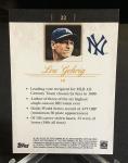 2012 Topps Tribute Lou Gehrig #22 /50 Orange
