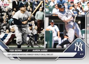 Yogi Berra & Aaron Judge 2025 Topps NOW Card