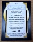 2022 Topps Five Star Andy Pettitte Autograph