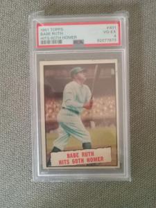 1961 Topps Babe Ruth Baseball Thrills Card #401