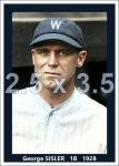 George Sisler 1928 Washington Senators Colorized Print