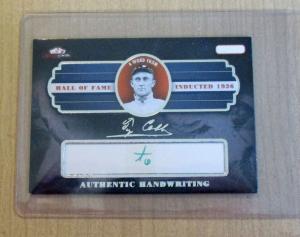 Ty Cobb Authentic Handwriting Jersey Fusion Card
