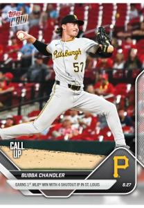2025 Topps NOW Bubba Chandler Pirates Win Card