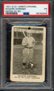Rogers Hornsby 1921 E121 American Caramel Card