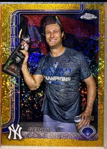 2025 Topps Chrome Gerrit Cole Gold Speckle Refractor