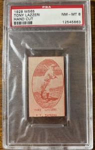 1928 Tony Lazzeri Yankees Sports Card PSA 8