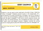 Henry Chadwick 1980 Baseball Immortals Card #16