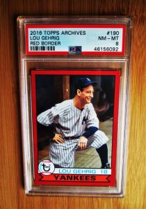 2016 Topps Archives #190 Lou Gehrig Yankees Red /50