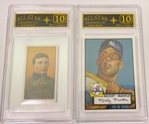 Honus Wagner 1909 T206 Reprint & 1952 Mantle ASG 10
