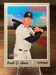 2019 Topps Heritage Brett Gardner Chrome Refractor 173/570