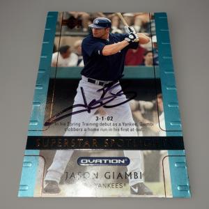 Jason Giambi 2002 Upper Deck Auto Yankees Card