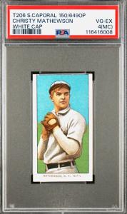 1909-11 T206 Christy Mathewson White Cap Card