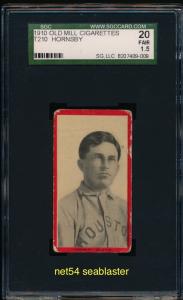 1910 T210 Old Mill Everett Hornsby Sports Card