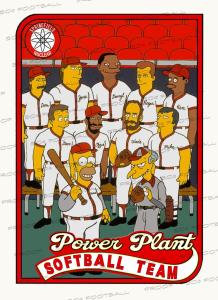 Springfield Softball Team Trading Card - Simpsons
